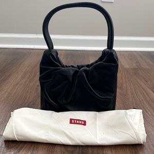 STAUD Black Gathered Shoulder Bag